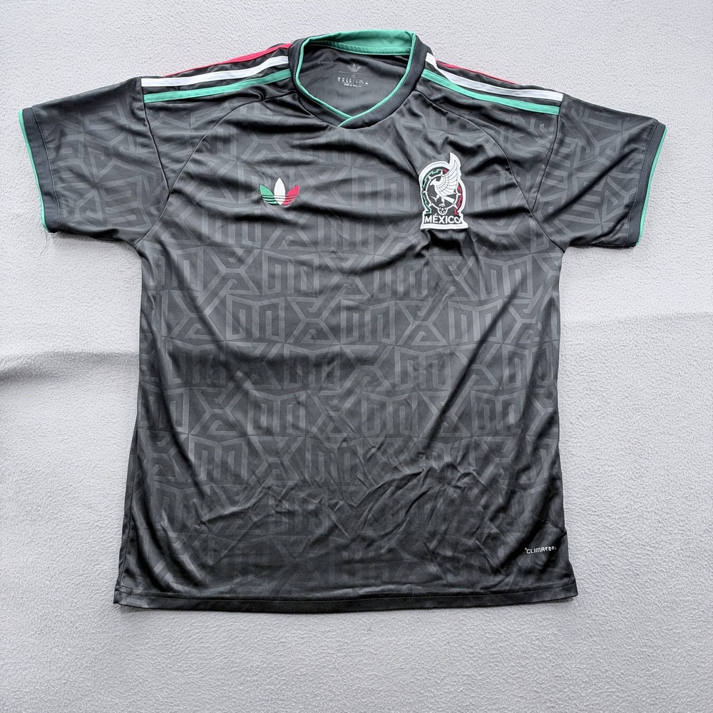 Mexico National Team Jersey Mens XL Black Soccer Adidas Climacool Trefoil